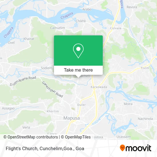 Flight's Church, Cunchelim,Goa. map