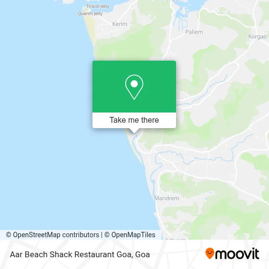 Aar Beach Shack Restaurant Goa map