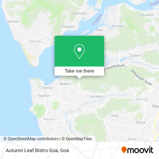 Autumn Leaf Bistro Goa map