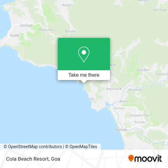 Cola Beach Resort map