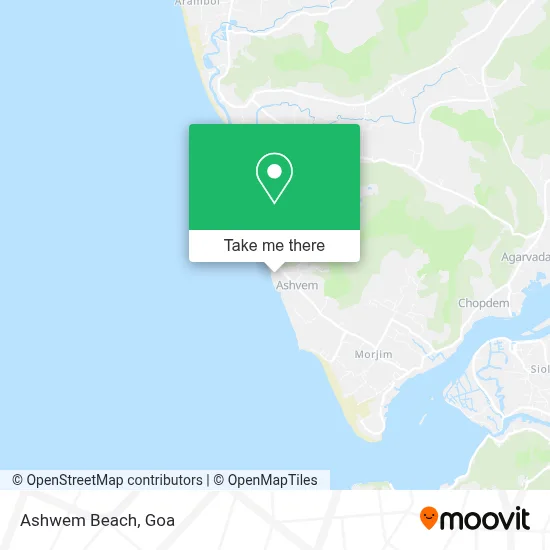 Ashwem Beach map