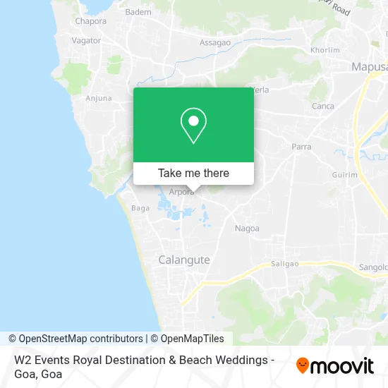 W2 Events Royal Destination & Beach Weddings - Goa map