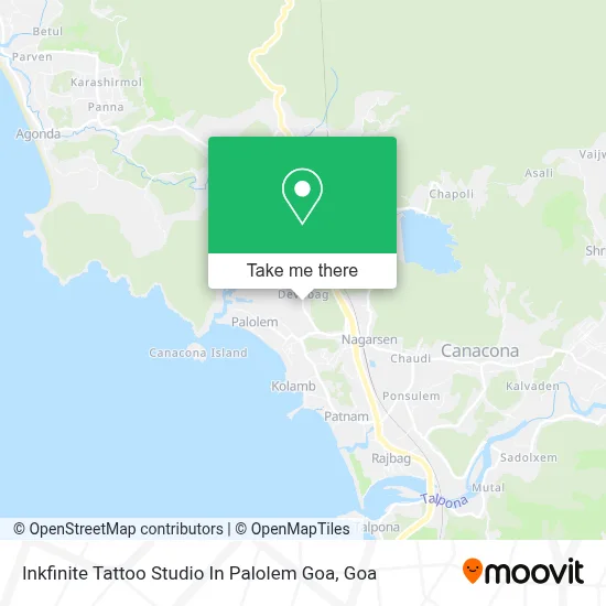 Inkfinite Tattoo Studio In Palolem Goa map