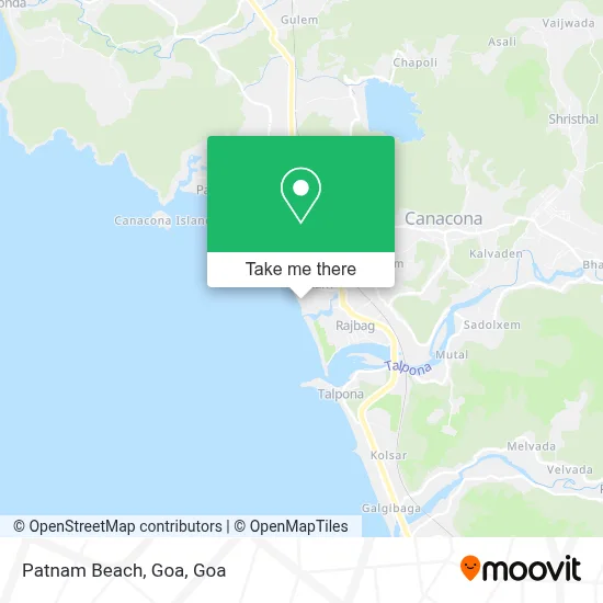Patnam Beach, Goa map