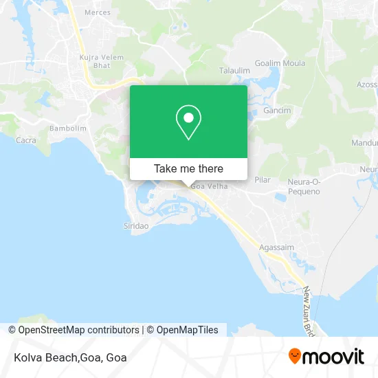 Kolva Beach,Goa map