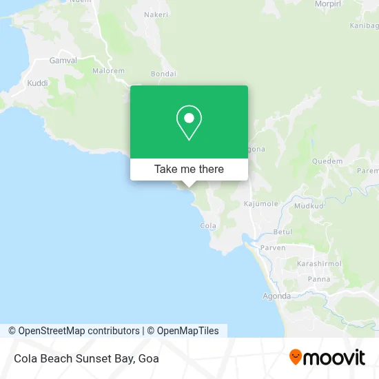 Cola Beach Sunset Bay map