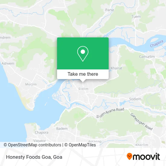 Honesty Foods Goa map