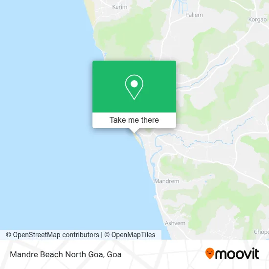 Mandre Beach North Goa map