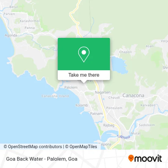 Goa Back Water - Palolem map