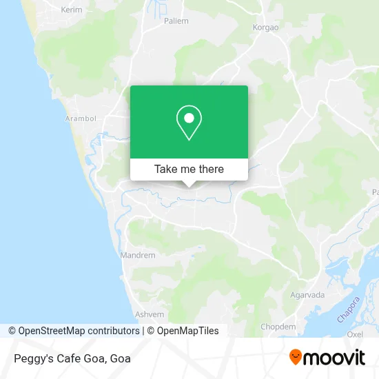 Peggy's Cafe Goa map
