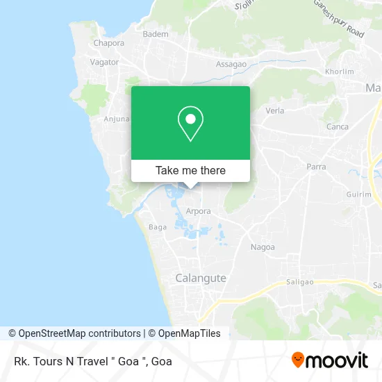 Rk. Tours N Travel " Goa " map