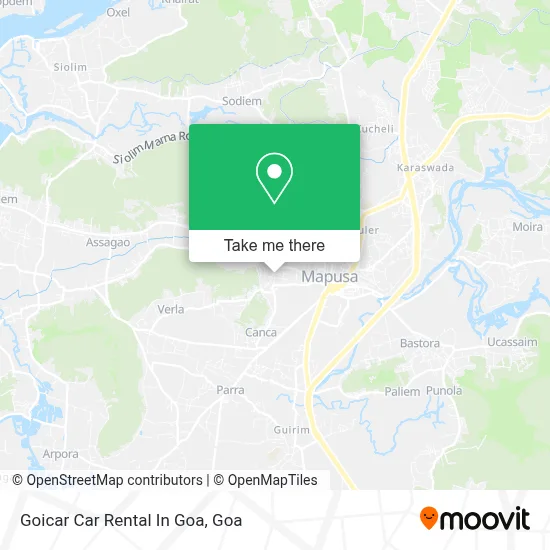 Goicar Car Rental In Goa map