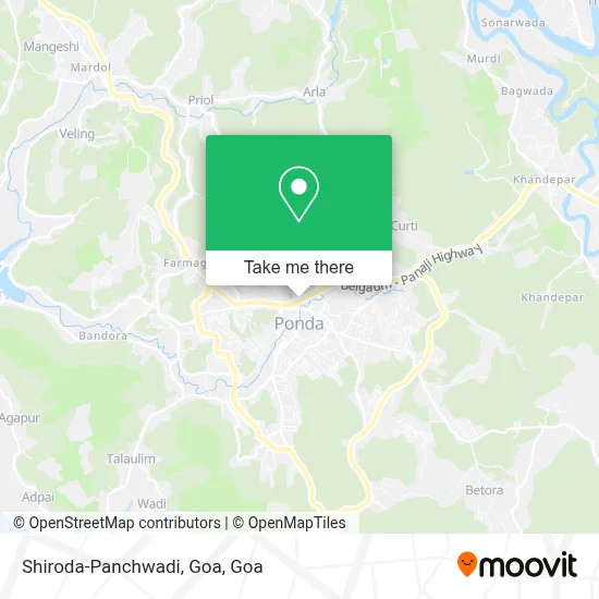Shiroda-Panchwadi, Goa map