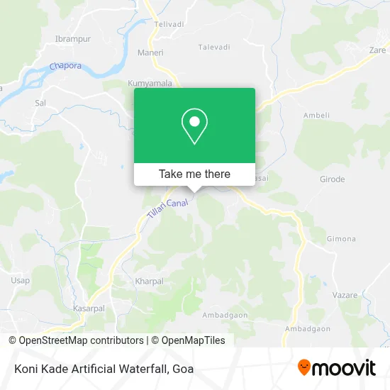 Koni Kade Artificial Waterfall map