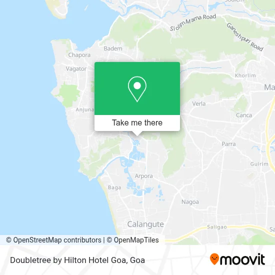 Doubletree by Hilton Hotel Goa map