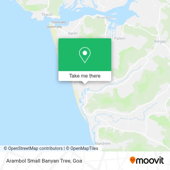 Arambol Small Banyan Tree map