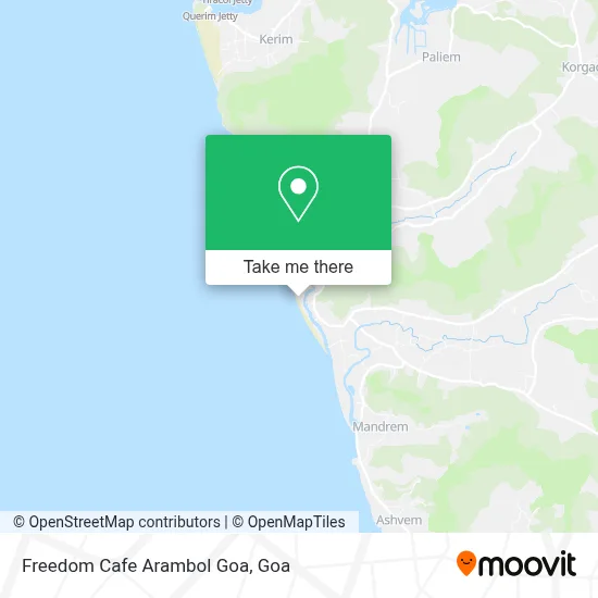 Freedom Cafe Arambol Goa map