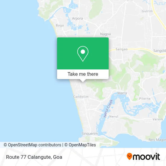 Route 77 Calangute map