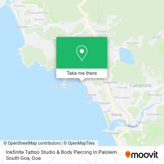 Inkfinite Tattoo Studio & Body Piercing In Palolem South Goa map