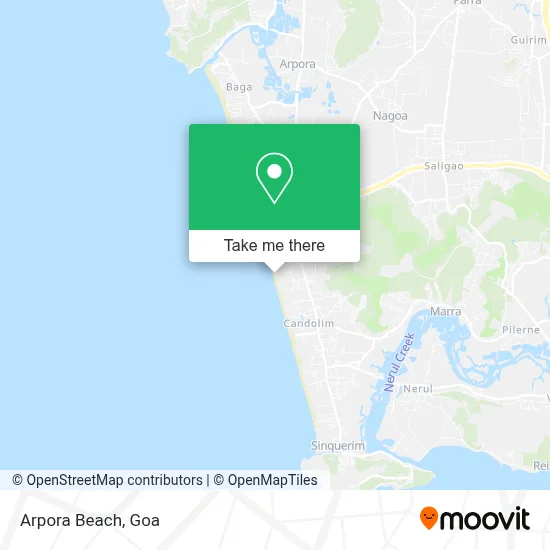 Arpora Beach map