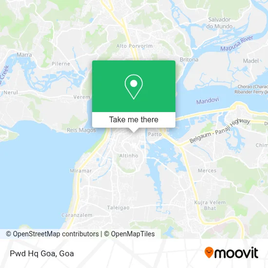 Pwd Hq Goa map