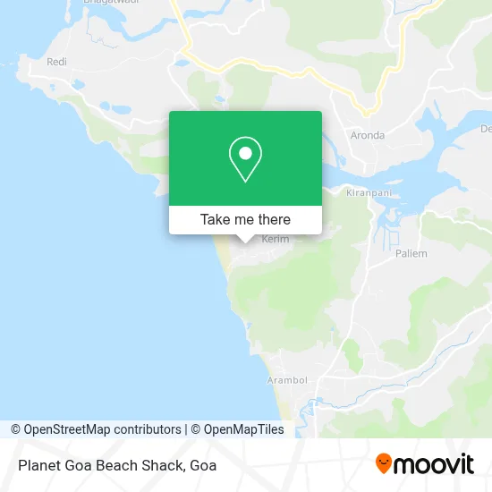Planet Goa Beach Shack map