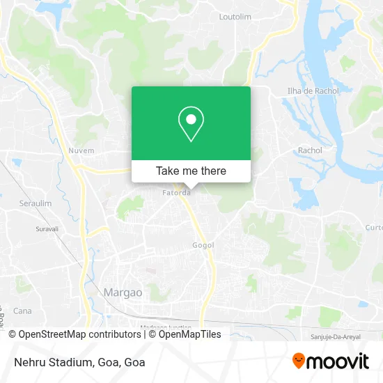 Nehru Stadium, Goa map