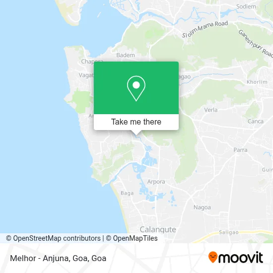 Melhor - Anjuna, Goa map