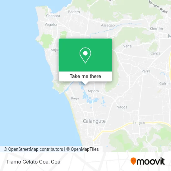 Tiamo Gelato Goa map