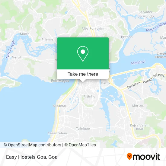 Easy Hostels Goa map