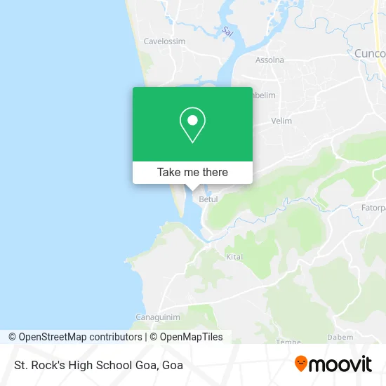 St. Rock's High School Goa map