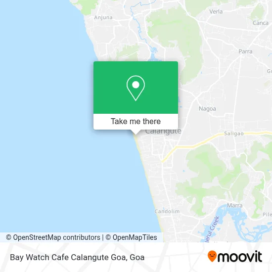 Bay Watch Cafe Calangute Goa map
