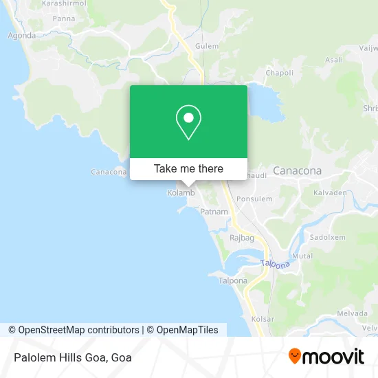 Palolem Hills Goa map