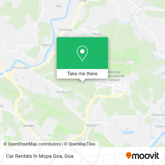 Car Rentals In Mopa Goa map