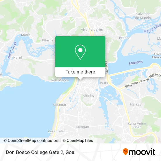 Don Bosco College Gate 2 map