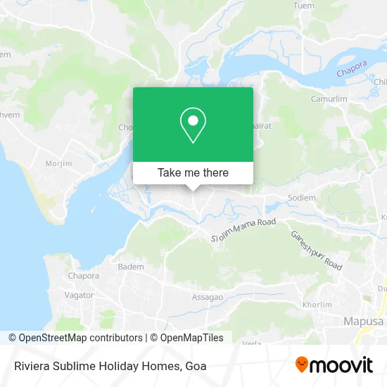 Riviera Sublime Holiday Homes map