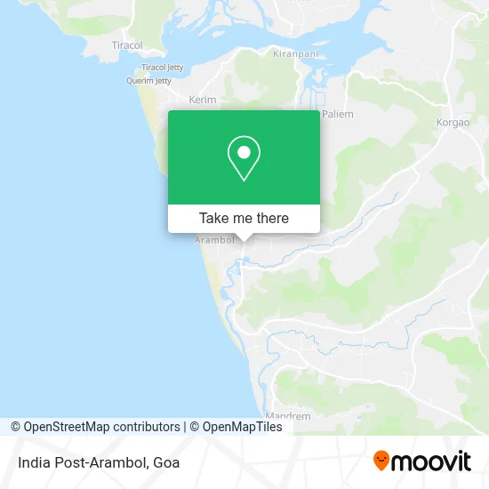 India Post-Arambol map