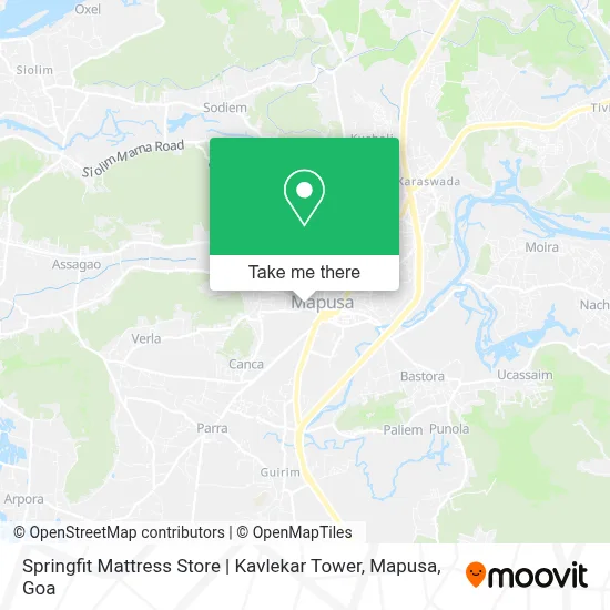 Springfit Mattress Store | Kavlekar Tower, Mapusa map