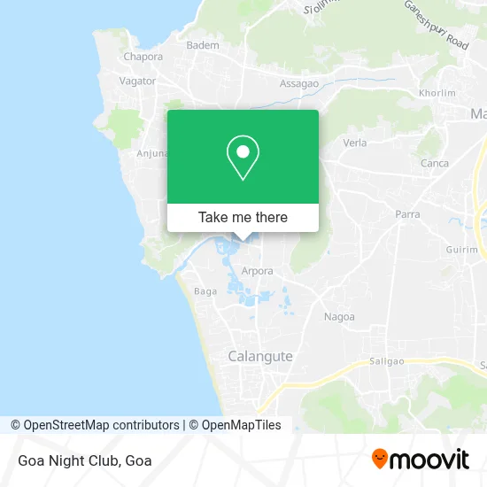 Goa Night Club map
