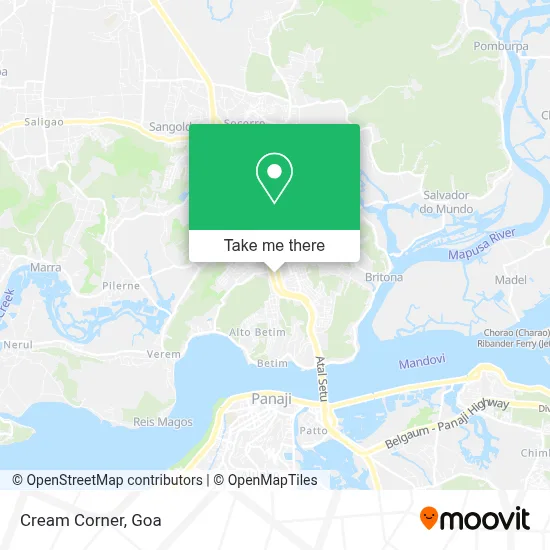 Cream Corner map