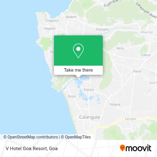 V Hotel Goa Resort map