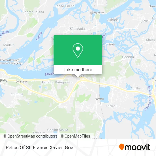 Relics Of St. Francis Xavier map
