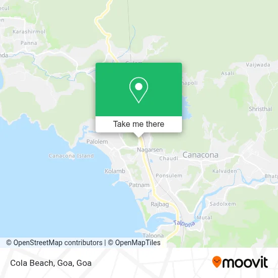 Cola Beach, Goa map