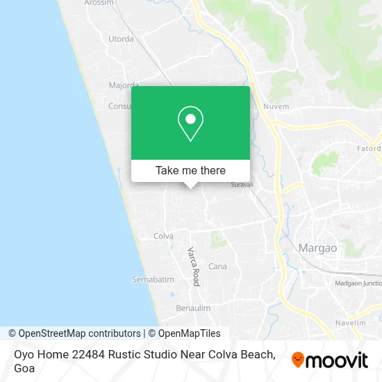 Oyo Home 22484 Rustic Studio Near Colva Beach map