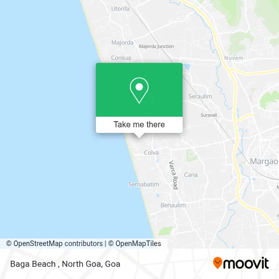 Baga Beach , North Goa map