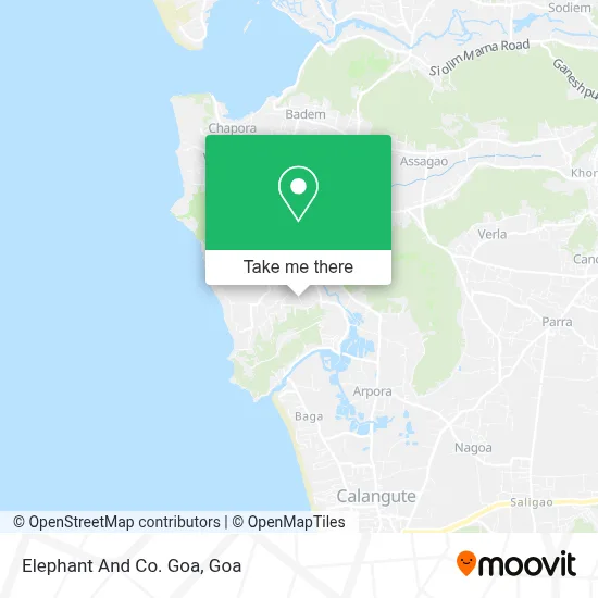 Elephant And Co. Goa map