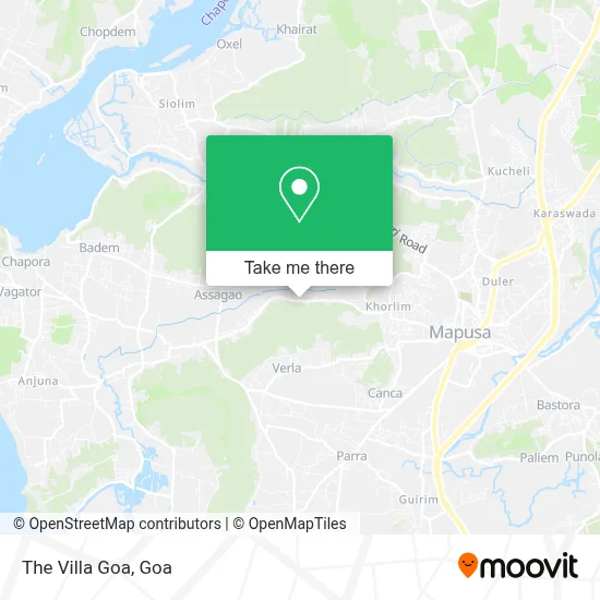 The Villa Goa map