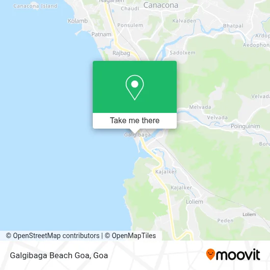 Galgibaga Beach Goa map
