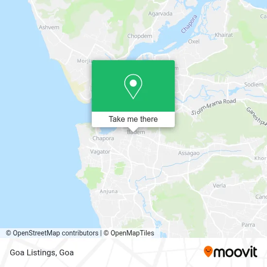 Goa Listings map