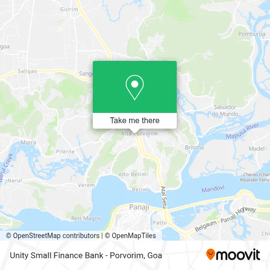 Unity Small Finance Bank - Porvorim map